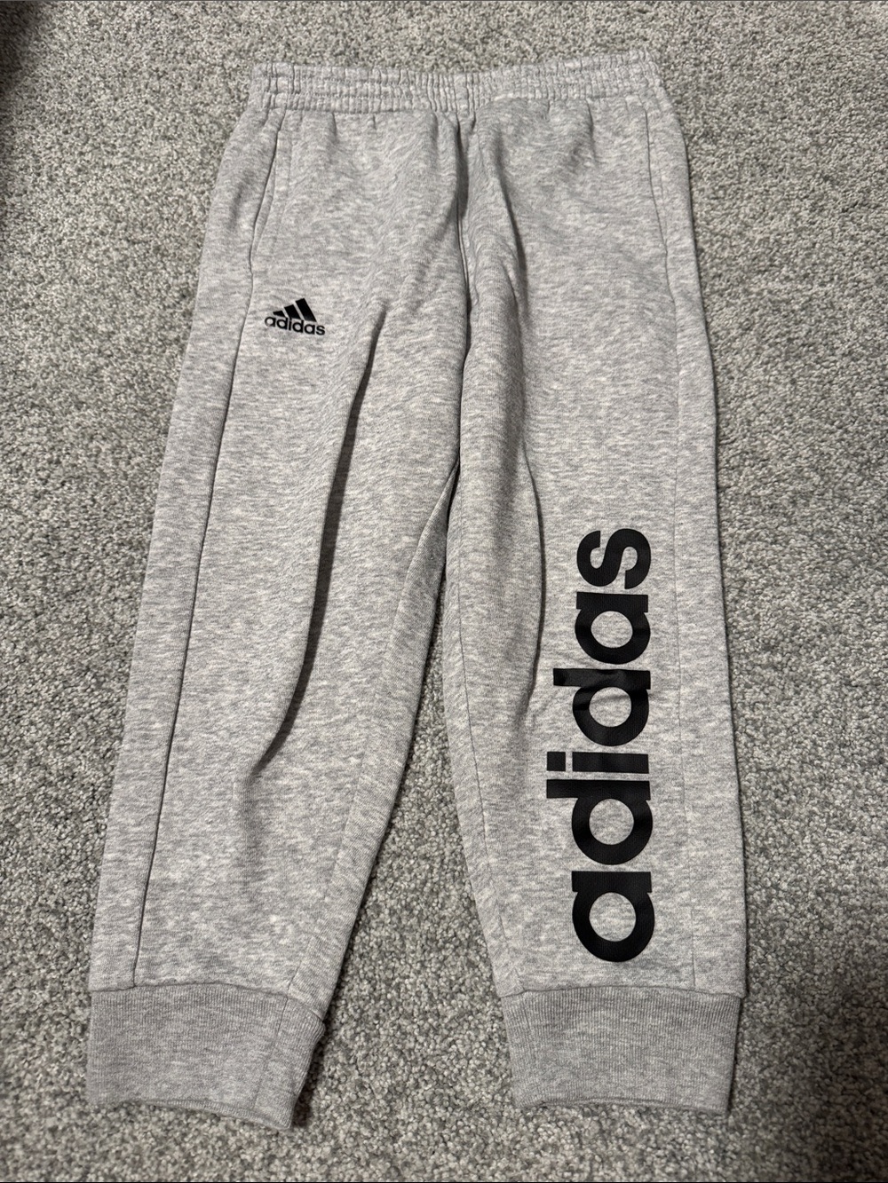adidas Kids Gray Sweat Joggers with Black Logo